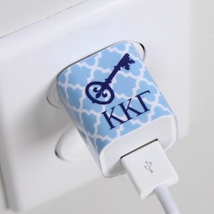 Kappa Kappa Gamma Sorority Charger Wrap - Greek iPhone charger wrap