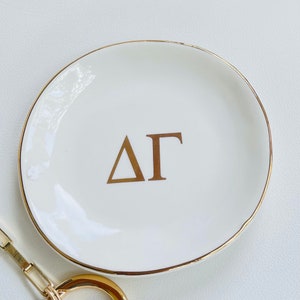 Delta Gamma Sorority Ring Pin Dish - Trinket Tray - Bid Day Gift - Initiation Gift - Sorority Gift - Delta Gamma Gift