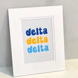Delta Delta Delta Sorority Print - Tri Delta Decor