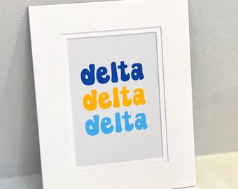 Delta Delta Delta Sorority Print - Tri Delta Decor