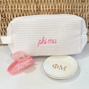 Phi Mu - Make your own gift set - Bag - Pin Dish - Hair Clip