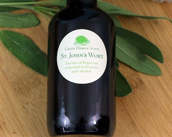 St. John's Wort - 2 oz - Hypericum perforatum Tincture Extract in Grain Alcohol