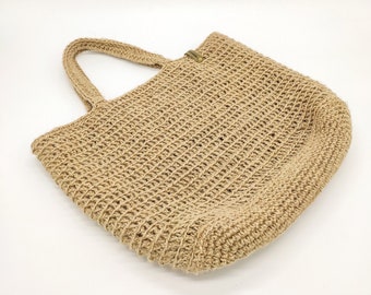 Jute bag, Shopper tote, Eco bag, Handmade jute shopper, Net bag, Tote bag, French Basket, Handy shopper