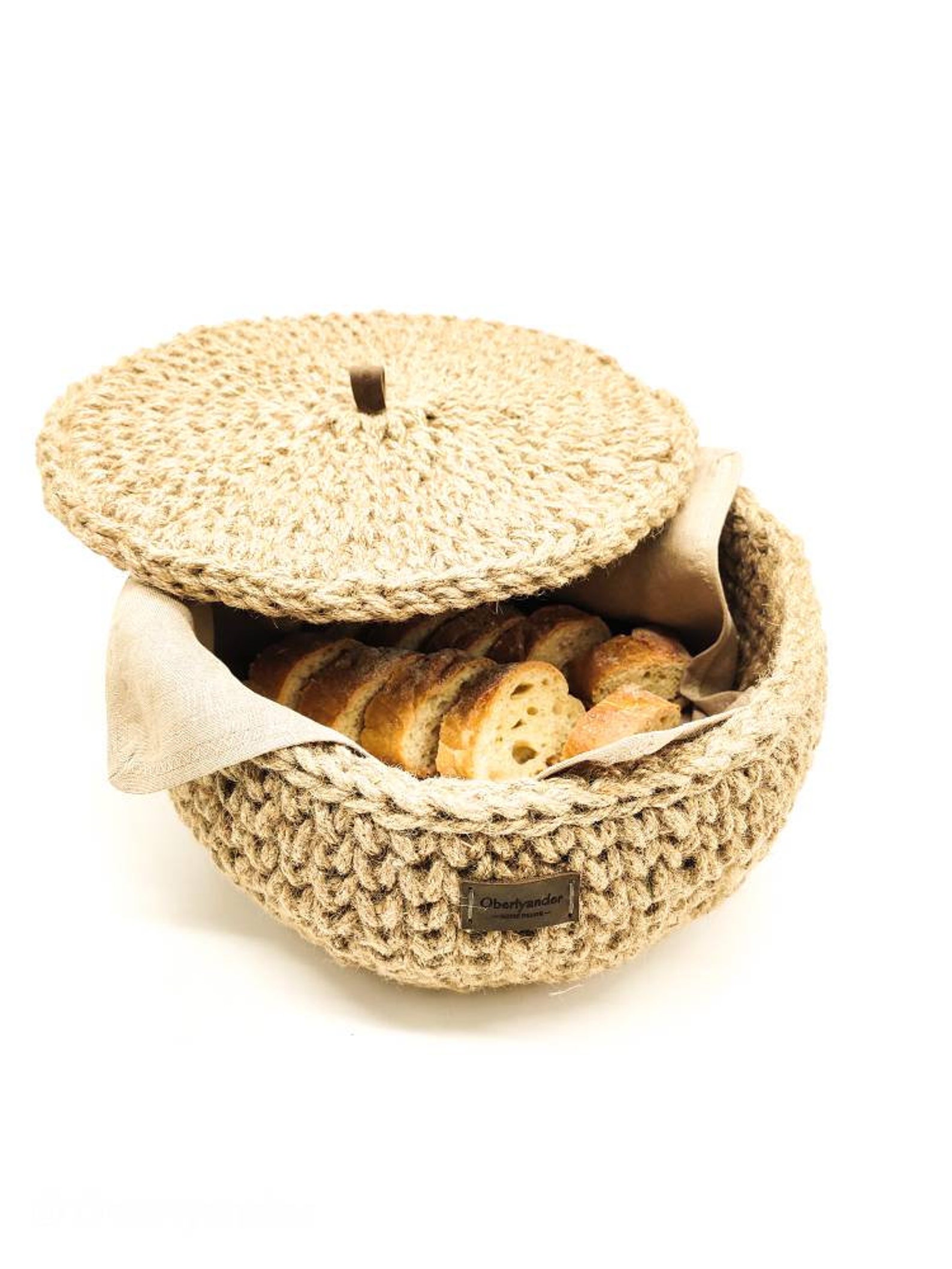 Round Jute Basket With Lid Bathroom and Kitchen Storage Etsy