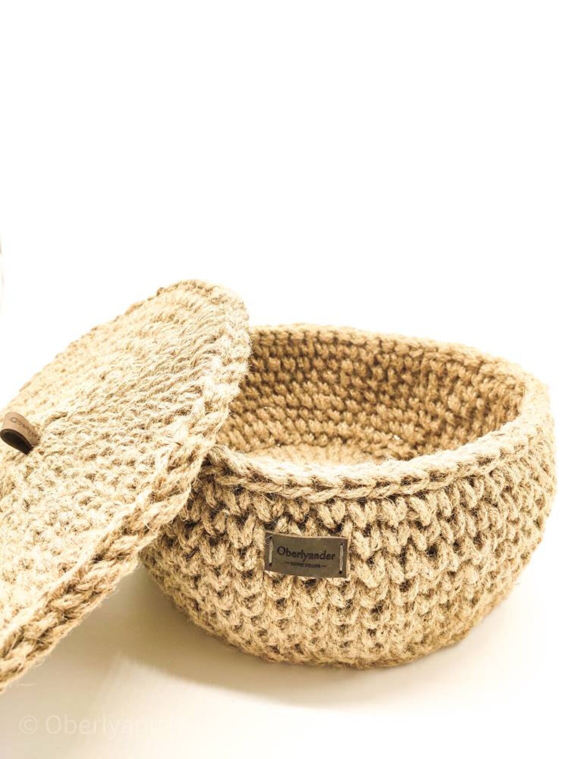 Round Jute Basket With Lid Bathroom and Kitchen Storage Etsy