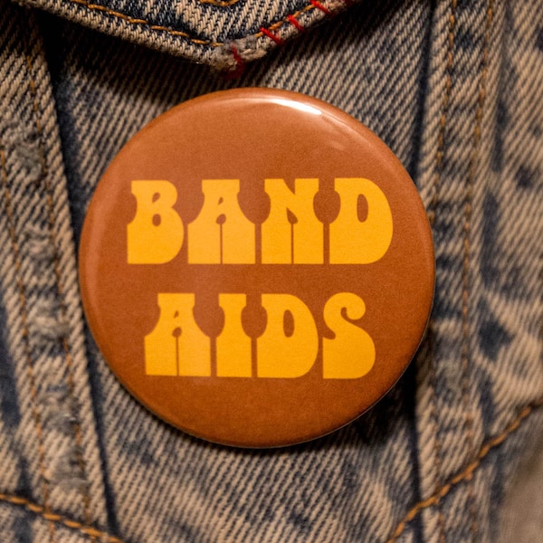 BAND AIDS Rock n Roll button  2.25inch
