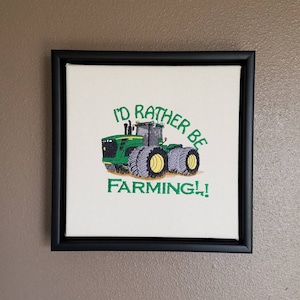 John Deere picture/wall word quote/John Deere tractor picture/farm picture with quote/decor block/art quote/framed tractor picture