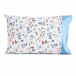 Thomas the Tank Engine Pillowcase: Personalized Embroidered Name, Cotton Kids Gift,Standard/Queen Pillow Cover