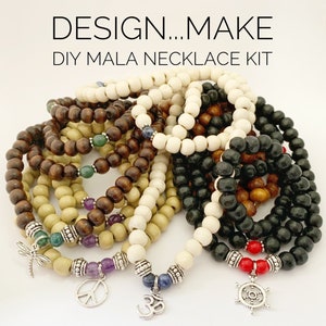 Design...Make - DIY Mala Necklace Kit - DIY Kit - 108 Beads - Prayer Beads - Custom Mala Necklace Kit