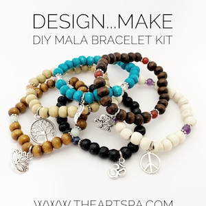 Design...Make - DIY Mala Bracelet - DIY Kit - 27 Beads - Prayer Beads - Custom Mala Bracelet Kit - Intention Bracelet - Simple Reminder