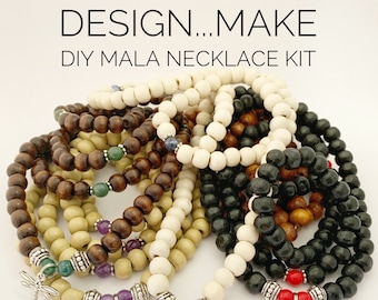 Design...Make - DIY Mala Necklace Kit - DIY Kit - 108 Beads - Prayer Beads - Custom Mala Necklace Kit