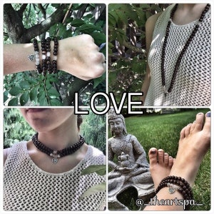 LOVE / Prayer Beads / Mala Beads / Mala Necklace / Rose Quartz / Heart