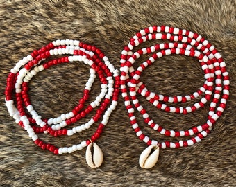 Chango Eleke Kraag Ileke de Orisha Santeria IFA Yoruba Lucumi Lukumi Shango Xango Sango Met Cowrie Shell Hanger