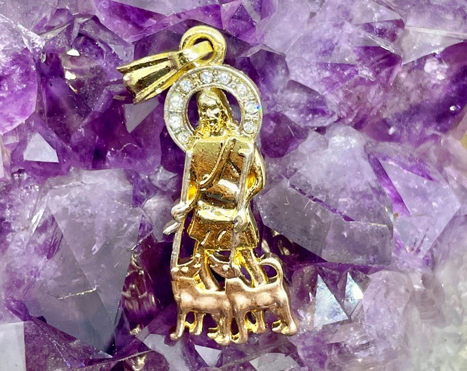 14K Gold Plated Saint Lazarus Pendant