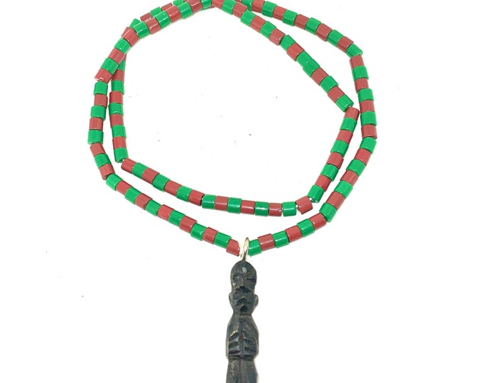 Orunmila Eleke Collar With Hand-Carved Orula Figure
