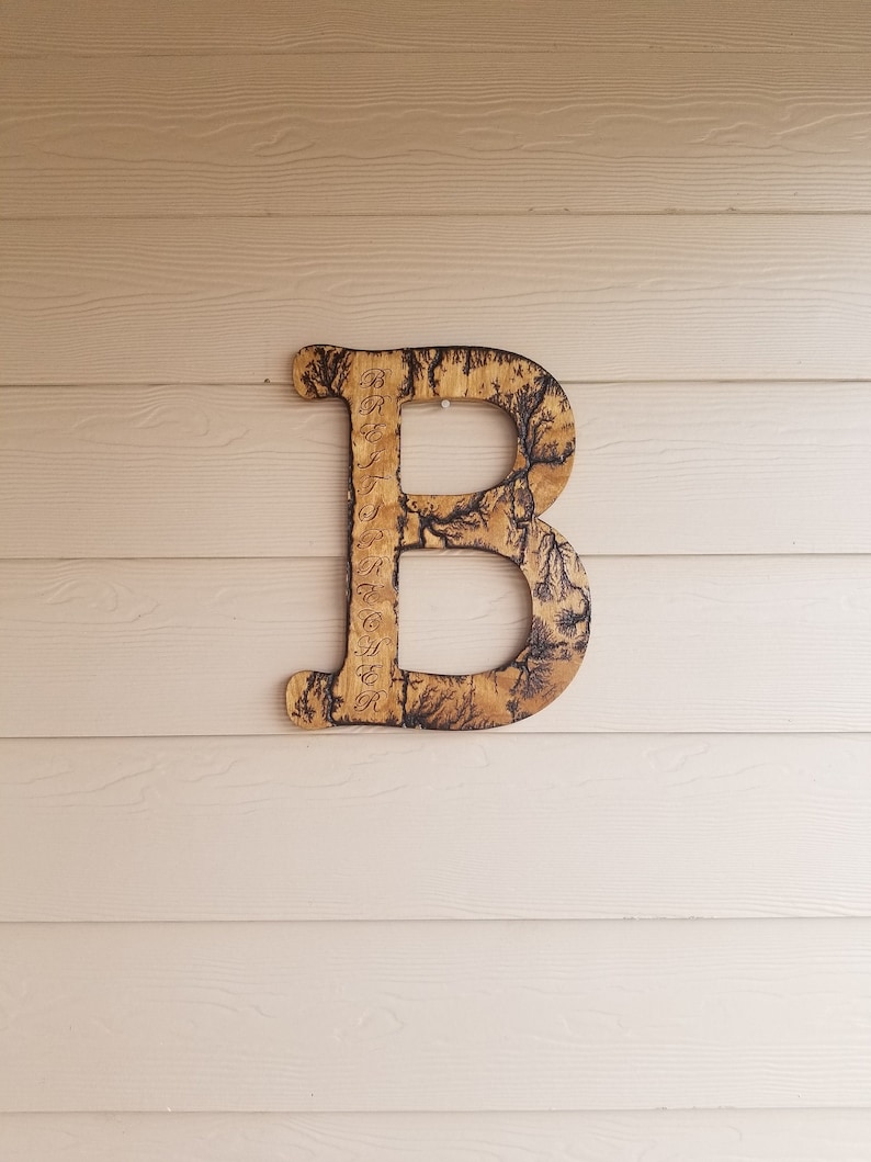 Handmade 18 Personalized Lichtenberg Wooden Letters Any Letter Available image 1