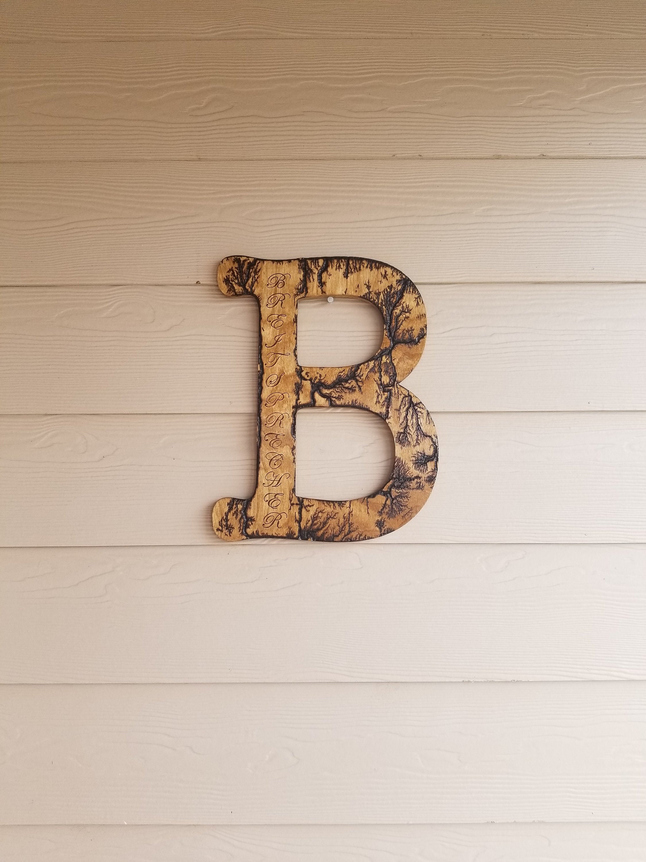 Handmade 18 Personalized Lichtenberg Wooden Letters Any Letter Available 