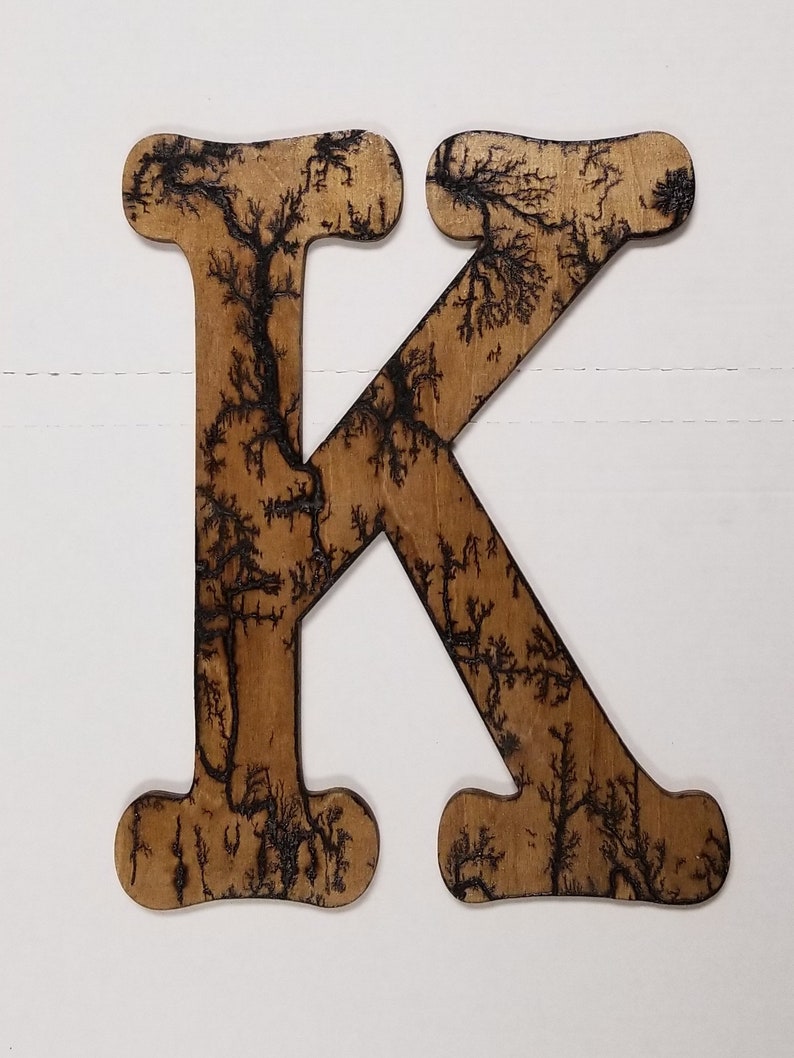 Handmade 18 Personalized Lichtenberg Wooden Letters Any Letter Available image 6