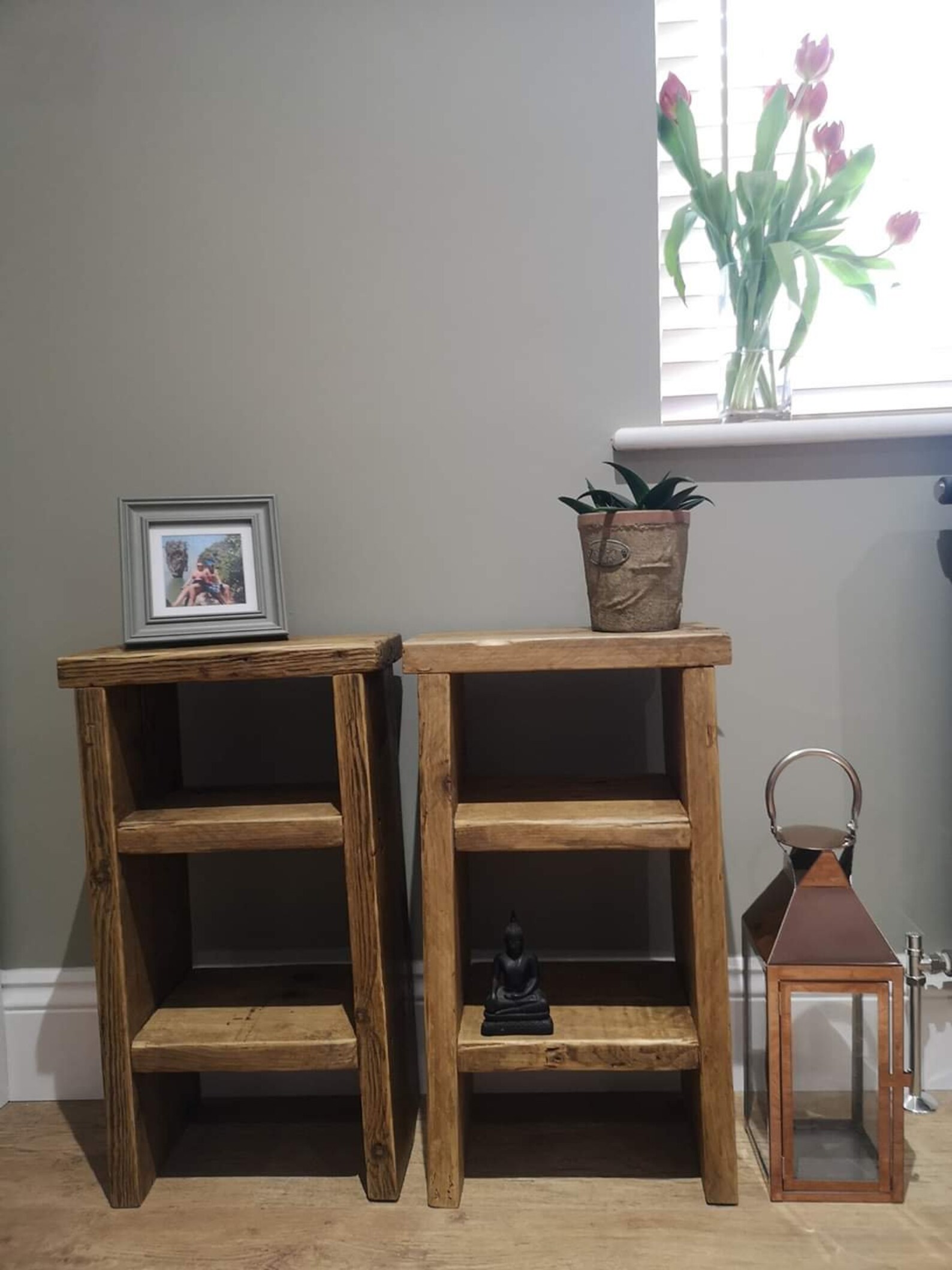 Handmade Pair of Rustic Reclaimed Bedside Tables - Etsy UK