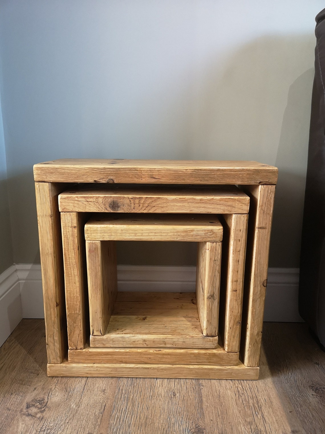 Reclaimed Rustic Cube Nest Of Table's Etsy