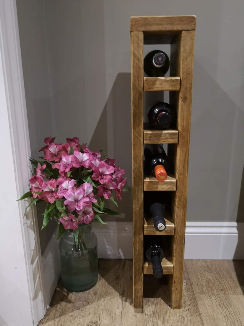 Handmade Reclaimed Rustic Scaffold Slimline Wine Rack Etsy UK