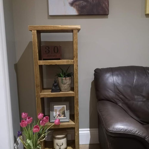 Reclaimed Rustic Scaffold Board Shelving Unit / Narrow Etsy UK