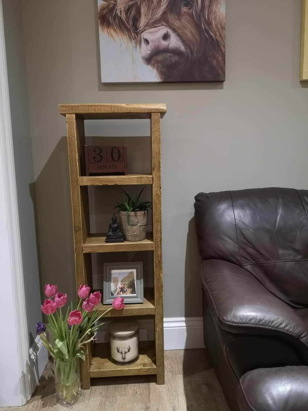 Reclaimed Rustic Scaffold Board Shelving Unit / Narrow Etsy UK