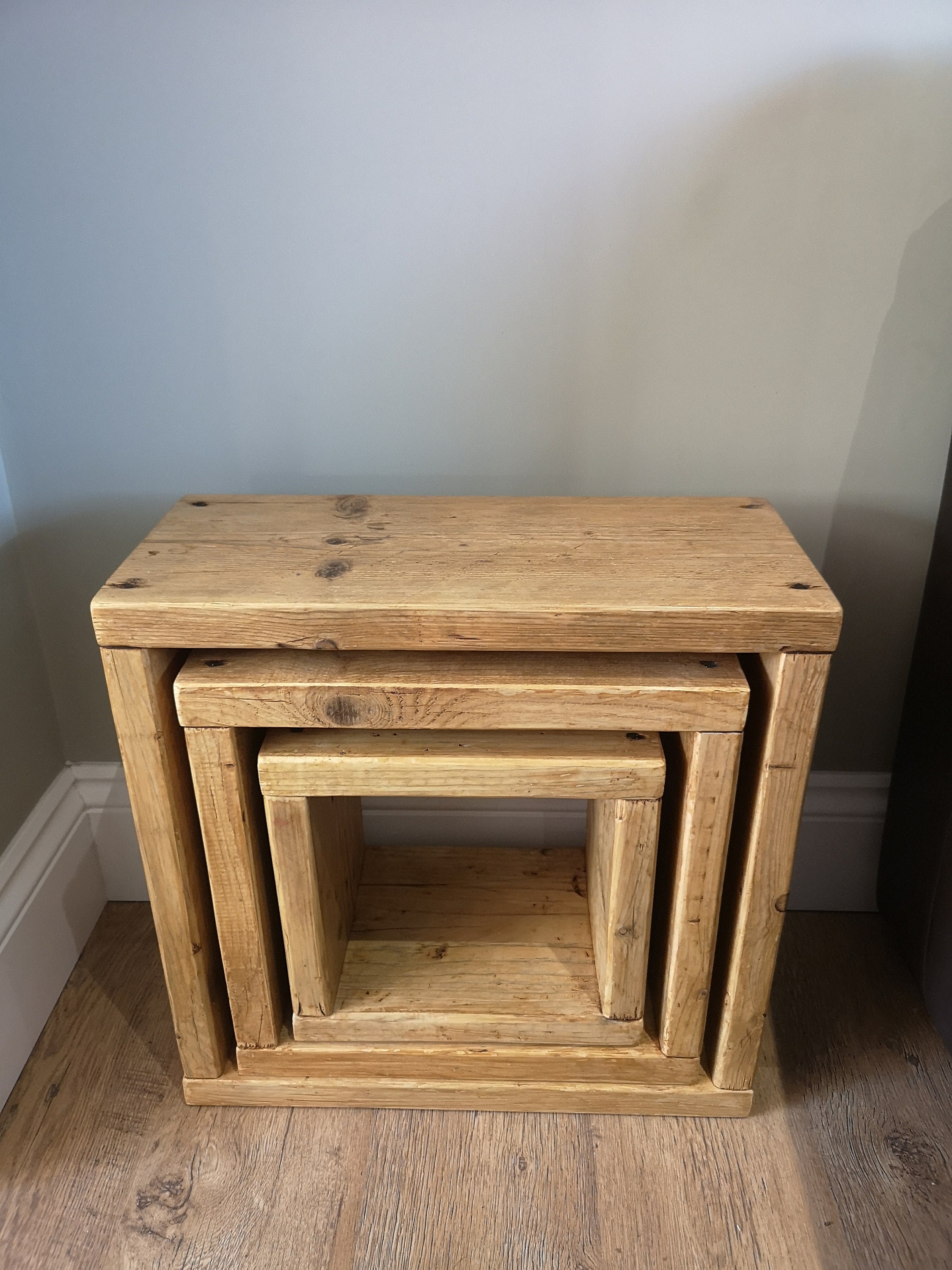 Reclaimed Rustic Cube Nest Of Table's Etsy