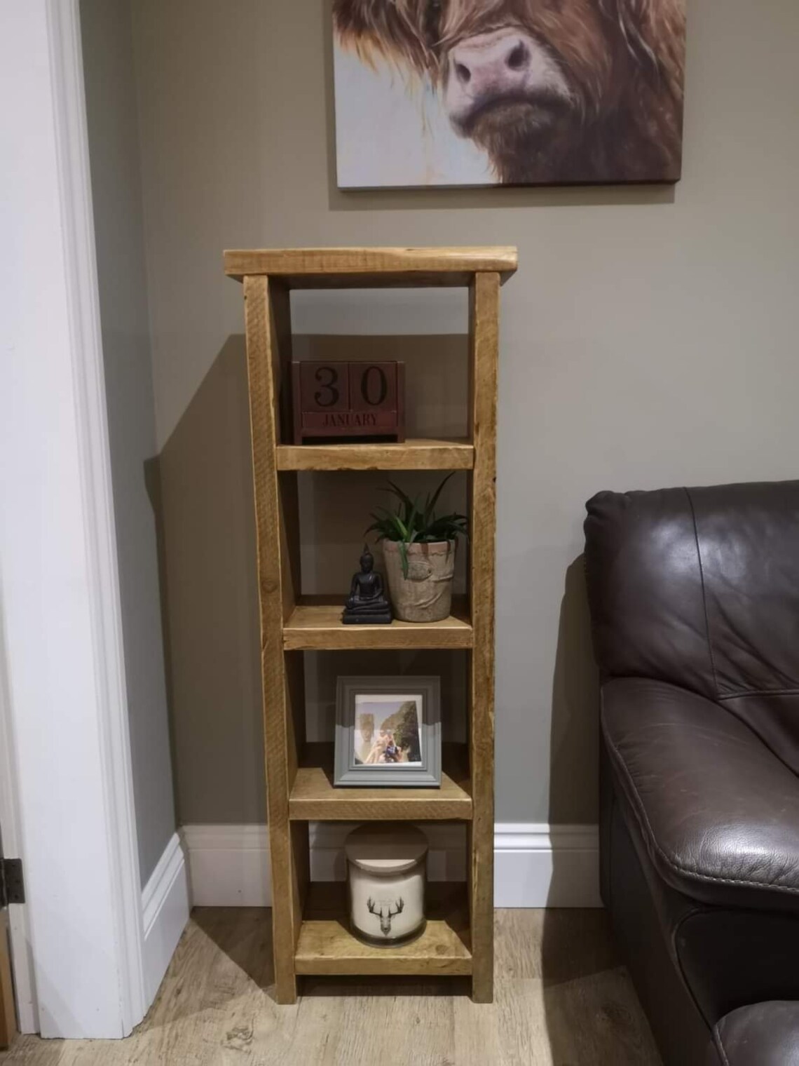 Reclaimed Rustic Scaffold Board Shelving Unit / Narrow Etsy