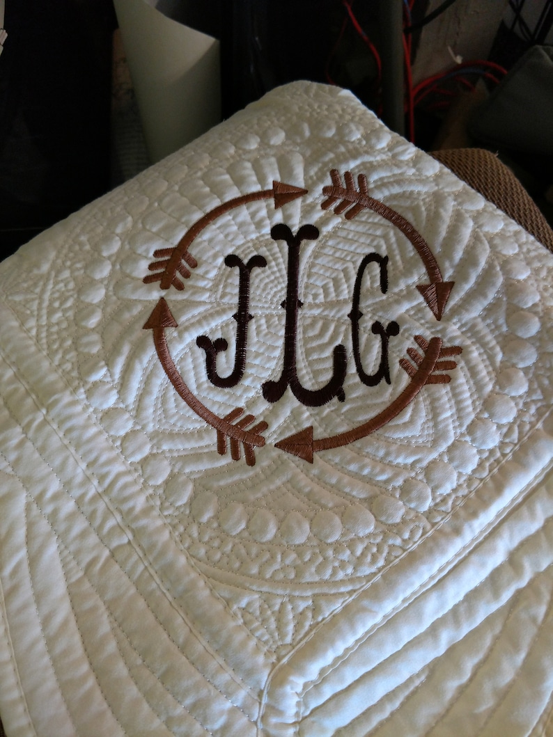 Monogrammed Heirloom Baby Quilt Etsy