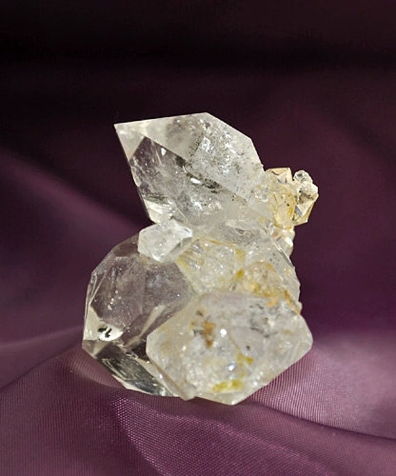 ハーキマーダイアモンド大粒クラスター ハーキマーダイヤモンドクラスター、金鉄含有物、ニューヨーククォーツ