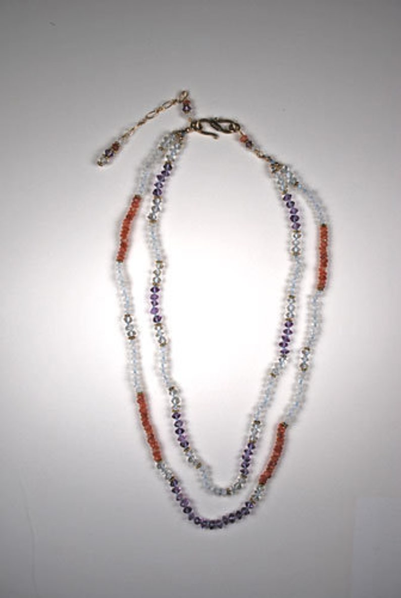 Multi-Gemstone Beaded Necklace with Earrings