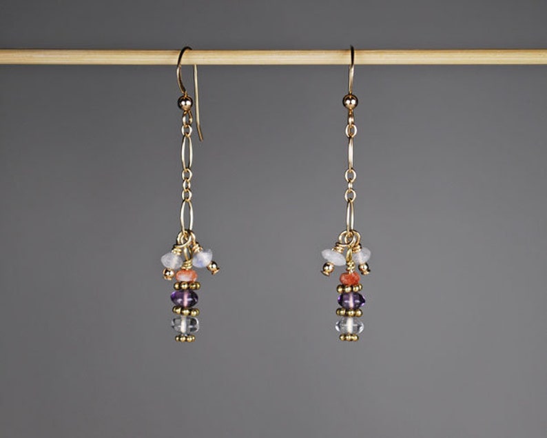 Multi-Gemstone Beaded Necklace with Earrings