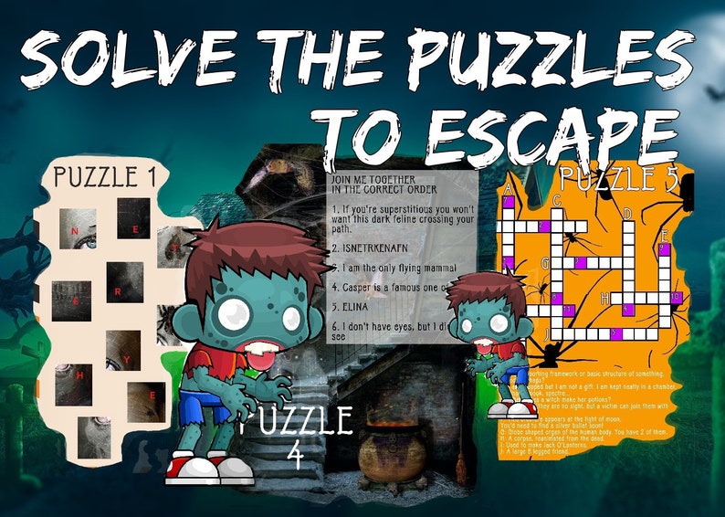 Halloween Escape Room Kit Escape room DIY Printable kids Etsy