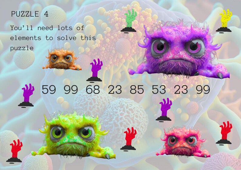 Zombie Apocalypse Escape Room Kit, Printable Puzzle Game (PDF) image 7