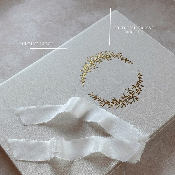 Standesamt Stammbuch | Islamische Hochzeit Folio Gold Press Detail mit Seidenband in A4