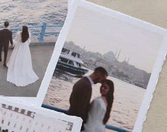 PHOTOS DE MARIAGE IMPRIMÉES sur du papier fait main impression d'art jour spécial