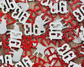 Red and White Sorority Confetti