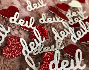 Custom Name and Hearts Confetti