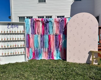 Ice Cream Fringe Backdrop Unicorn Fringe Backdrop