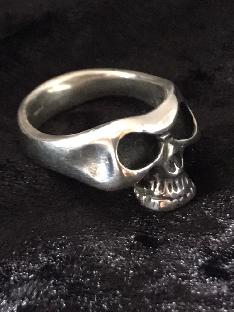 The Half Skull, Sterling Silver Skull Ring - Etsy