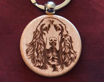 New Personalized Keychain Cocker Spaniel Free Shipping