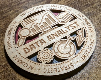 Brand New Professional Hardwood Medal Ornament Coaster - Data Analyst - FREE SHIPPING