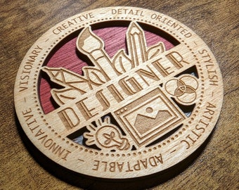 Brand New Professional Hardwood Medal Ornament Coaster - Designer - FREE SHIPPING