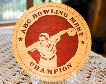 Brand New Personalized Wooden Plaque - Bowling - FREE SHIPPING