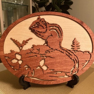 Brand New Layered Wooden Laser Art - Chipmunk - FREE SHIPPING
