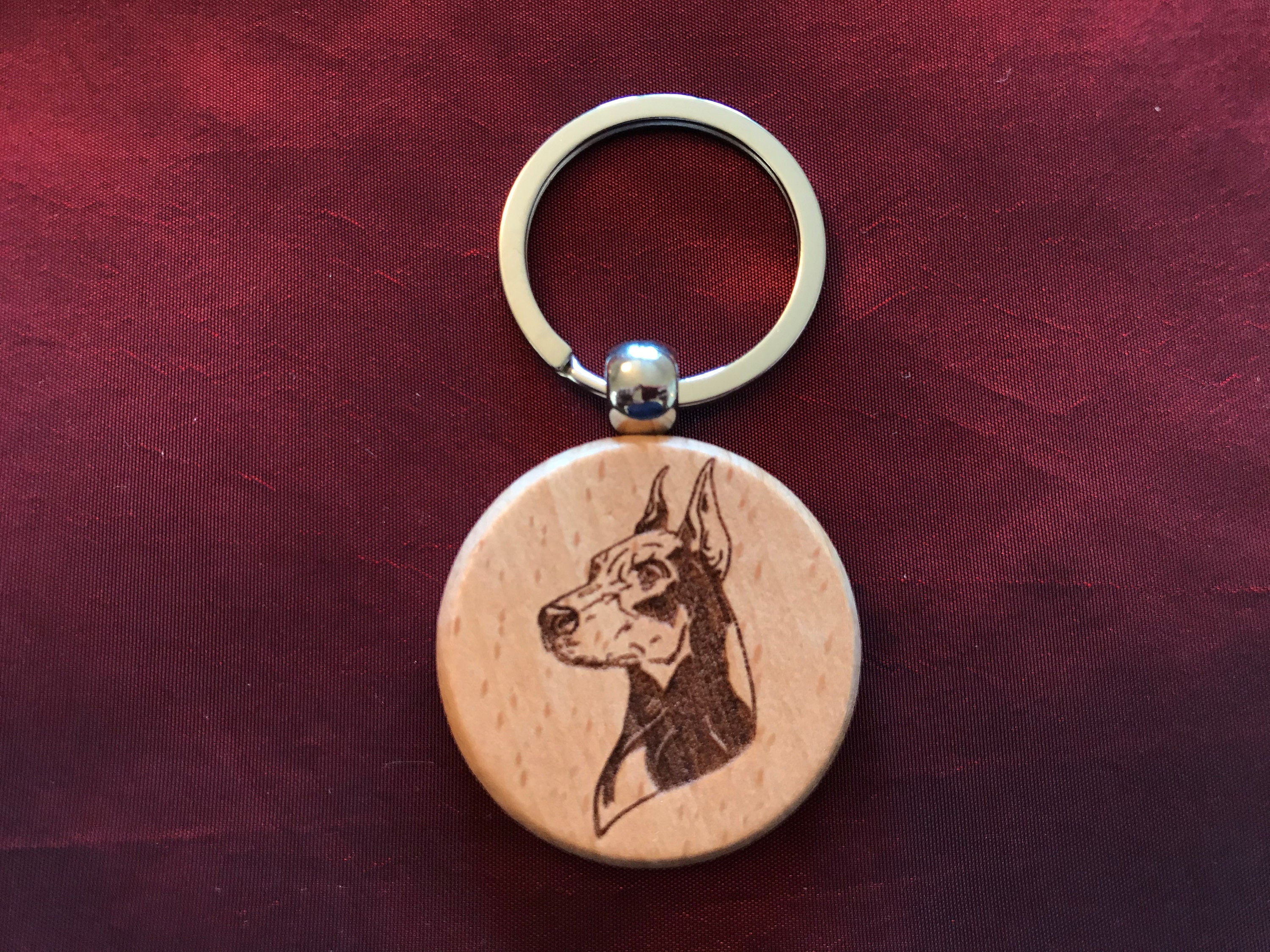New Personalized Keychain Doberman Free Shipping Etsy