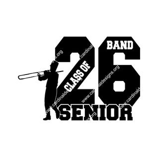 Class of 2026 Marching Band SVG AI JPEG design - trombone