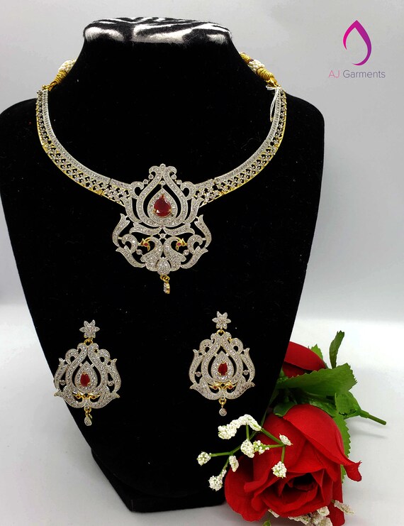 American Diamond Necklace Set 