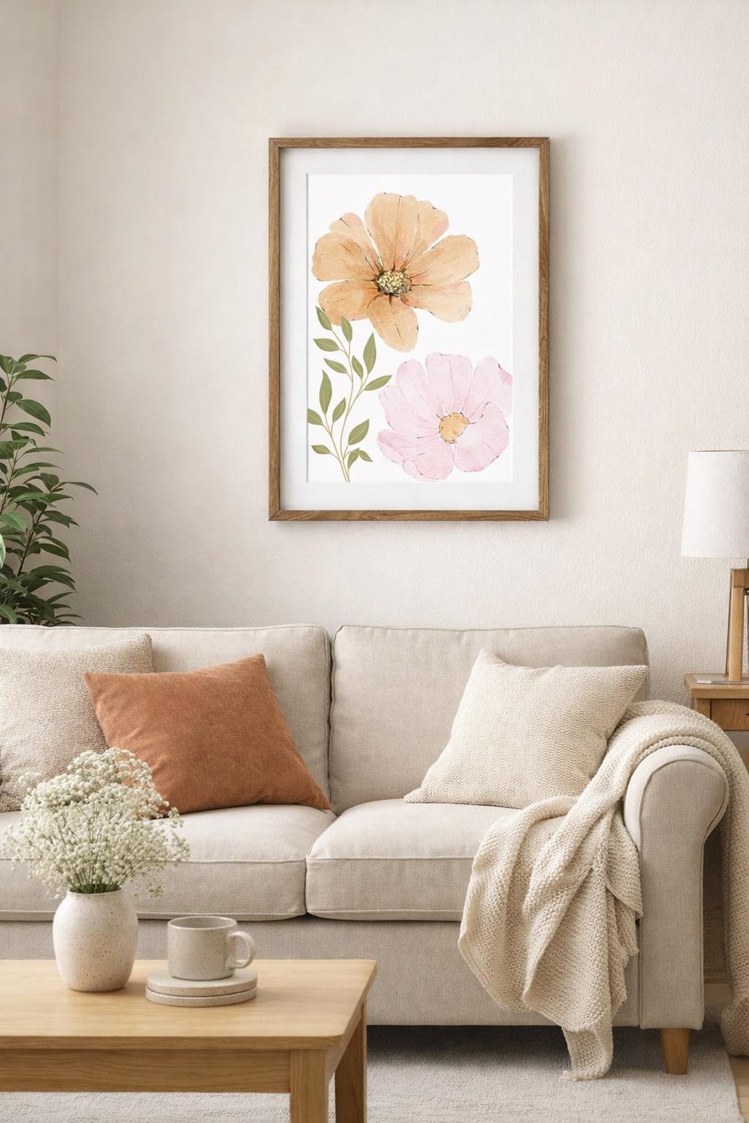 Watercolor Botanical Floral Printable Wall Art | Minimalist Spring Home ...